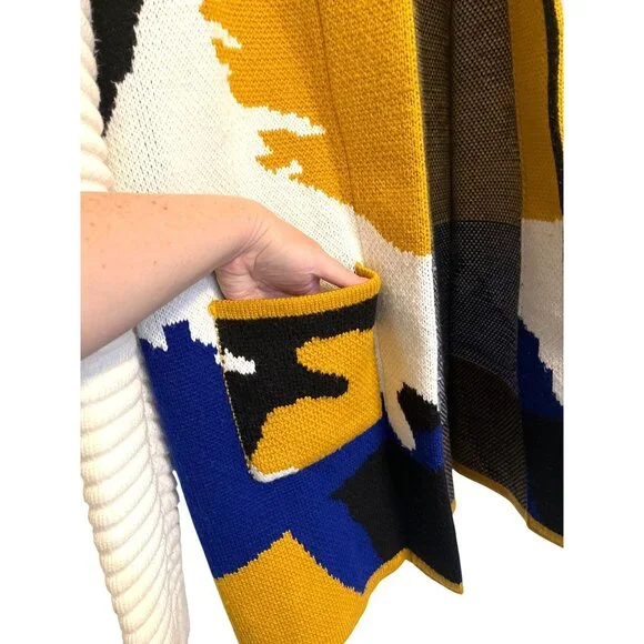 Mens LCR Black Edition Hooded Sweater 3XL Gold Ivory Black Blue Fox Design Wool